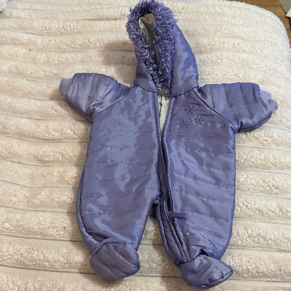 American Girl Bitty Baby Snowflake Snow Suit Cozy Purple Piece